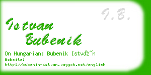 istvan bubenik business card